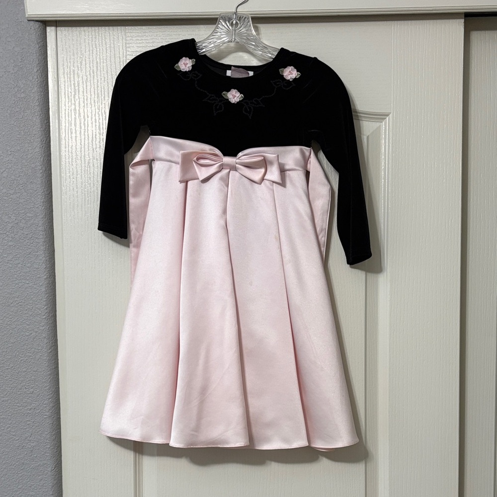 Elegant Pink and Black Kids Dress